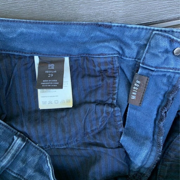 Scotch & Soda Womens Maison Boyfriend Jeans Blue Stretch Fringe Slim Fit 29 - Picture 6 of 8